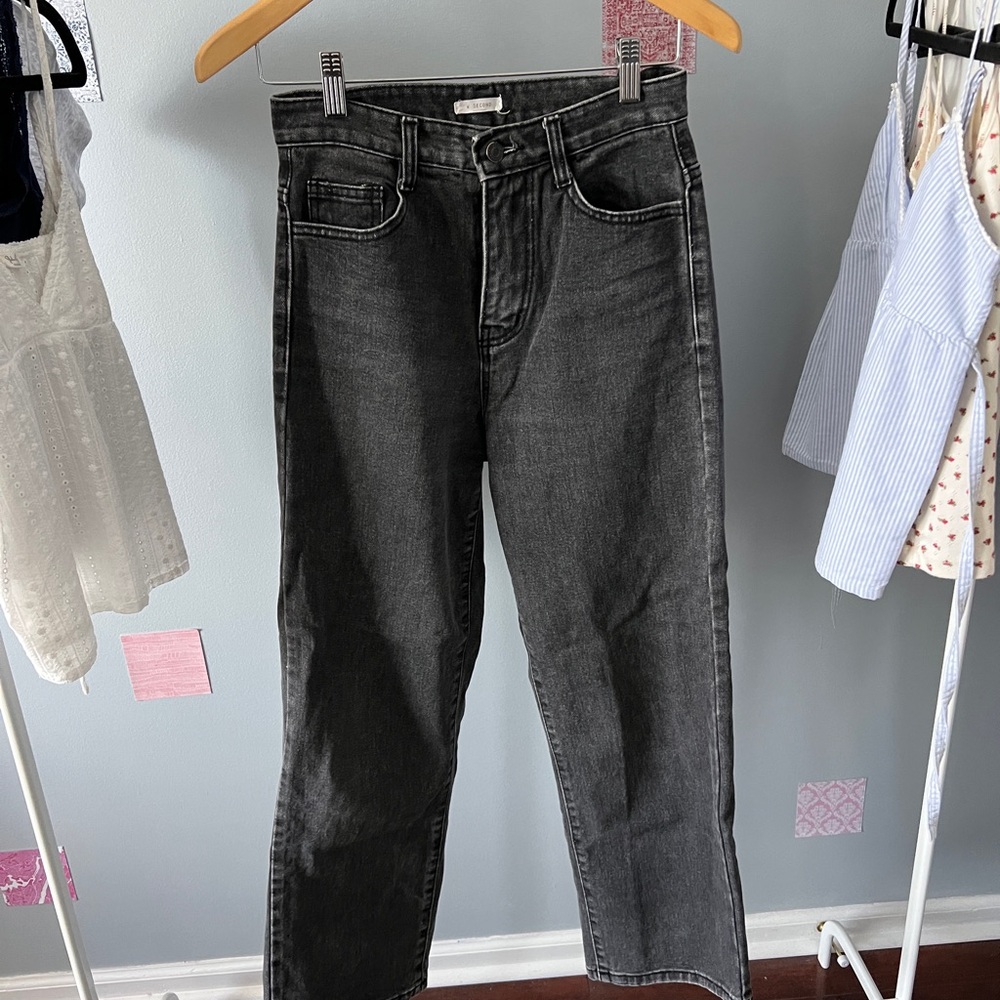 Black wide leg jeans